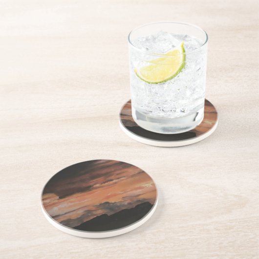 Sonnenuntergang 4 sandstein untersetzer (Seite)