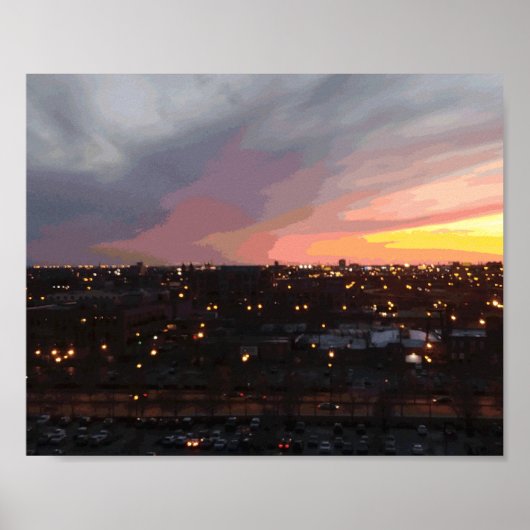 Sonnenuntergang - 6. April 2018 um 19:34 Uhr. Poster (Vorne)