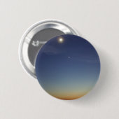 Sonnenuntergang-Abends-Mond-Sterne Button (Vorne & Hinten)