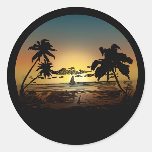 Sonnenuntergang Abschluss Runder Aufkleber (Vorderseite)