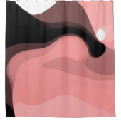 Sonnenuntergang: Abstrakt rosa, schwarz und weiß Duschvorhang (Vorderseite)