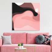 Sonnenuntergang: Abstrakt rosa, schwarz und weiß Leinwanddruck (Insitu (Wohnzimmer))