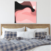 Sonnenuntergang: Abstrakt rosa, schwarz und weiß Leinwanddruck (Insitu (Schlafzimmer))