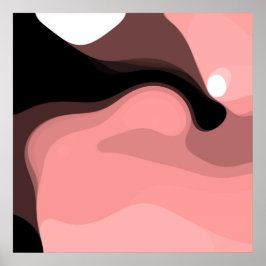 Sonnenuntergang: Abstrakt rosa, schwarz und weiß Poster