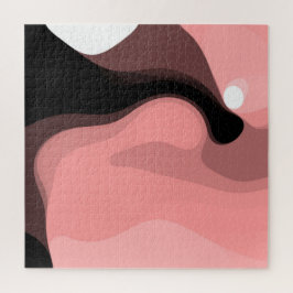 Sonnenuntergang: Abstrakt rosa, schwarz und weiß Puzzle