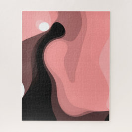 Sonnenuntergang: Abstrakt rosa, schwarz und weiß Puzzle