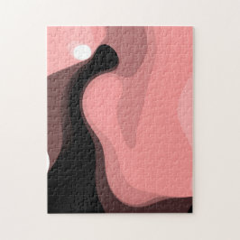 Sonnenuntergang: Abstrakt rosa, schwarz und weiß Puzzle