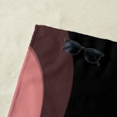 Sonnenuntergang: Abstrakt rosa, schwarz und weiß Strandtuch (Beispiel)