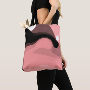 Sonnenuntergang: Abstrakt rosa, schwarz und weiß Tasche