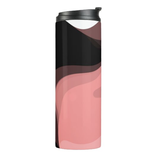 Sonnenuntergang: Abstrakt rosa, schwarz und weiß Thermosbecher (Nach links gedreht)