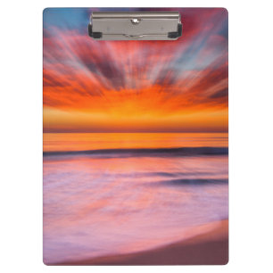 Sonnenuntergang abstrakt vom Tamarack Beach Klemmbrett