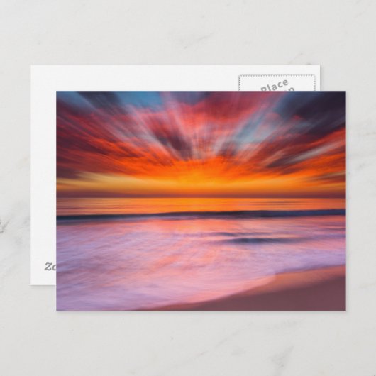 Sonnenuntergang abstrakt vom Tamarack Beach Postkarte (Vorne/Hinten)