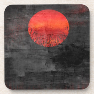 Sonnenuntergang Abstrakte Malerei 9 Getränkeuntersetzer