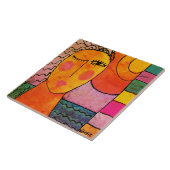 Sonnenuntergang Abstrakte Malerei einer Frau Fliese (Seite)