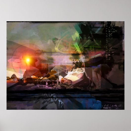 Sonnenuntergang - abstrakter Druck Poster (Vorne)