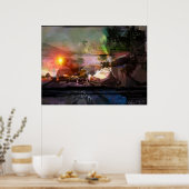 Sonnenuntergang - abstrakter Druck Poster (Küche)