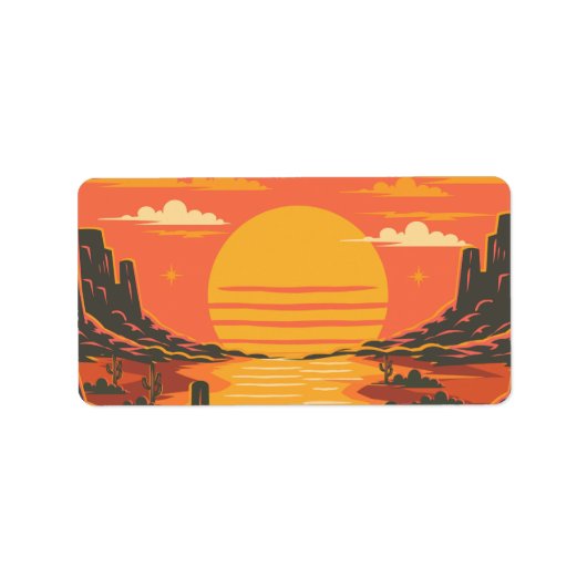 Sonnenuntergang Adressaufkleber (Vorne)