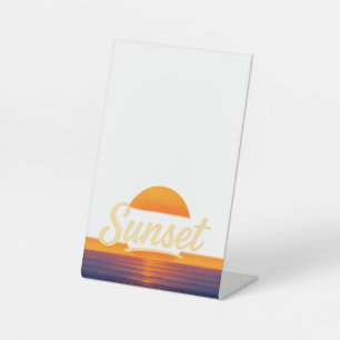 Sonnenuntergang Akryllische Schreibsignatur Sockelschild