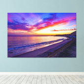 Sonnenuntergang am bedeckten Leinwand (Insitu (Holzboden))