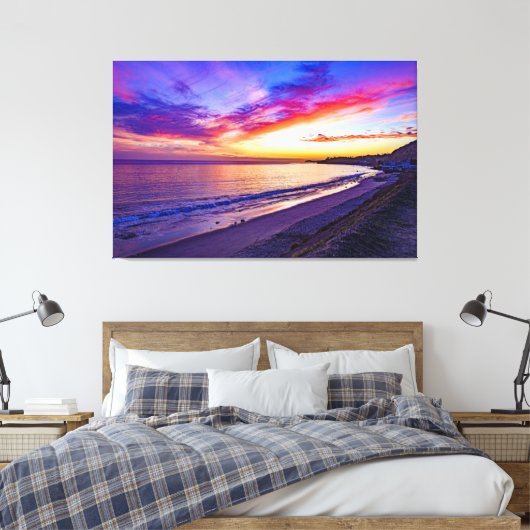 Sonnenuntergang am bedeckten Leinwand (Insitu (Schlafzimmer))