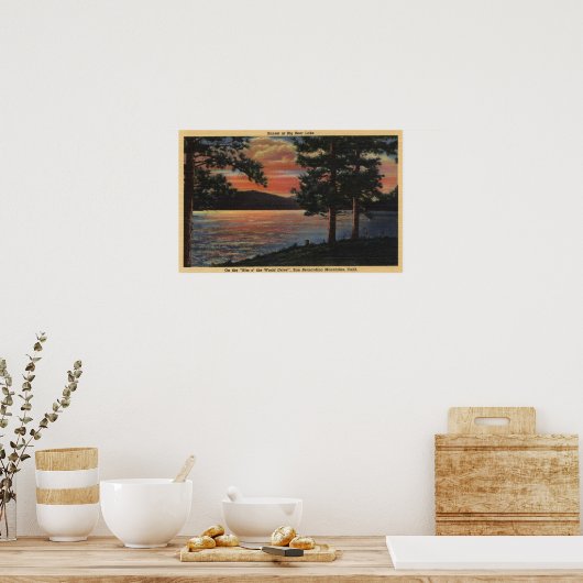 Sonnenuntergang am Big Bären Lake Poster (Küche)