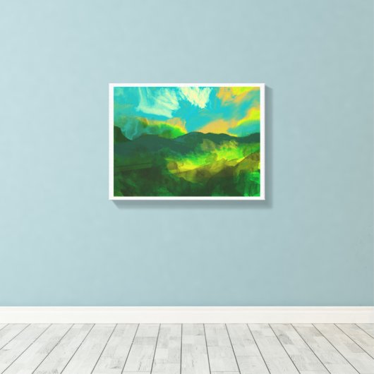 Sonnenuntergang am blauen Himmel Leinwanddruck (Insitu (Holzboden))