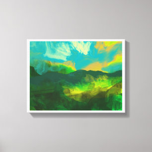 Sonnenuntergang am blauen Himmel Leinwanddruck