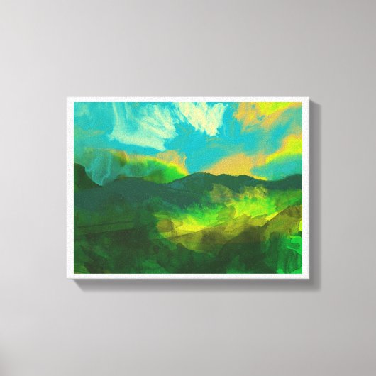 Sonnenuntergang am blauen Himmel Leinwanddruck (Vorderseite)