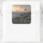 Sonnenuntergang am Burg Quadratischer Aufkleber (Tasche)