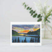 Sonnenuntergang am Columbia River Postkarte (Stehend Vorderseite)
