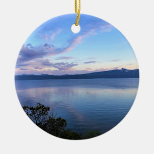 Sonnenuntergang am Crescent Lake, OR Keramik Ornament
