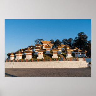 Sonnenuntergang am Dochula-Pass - Bhutan, Himalaja Poster