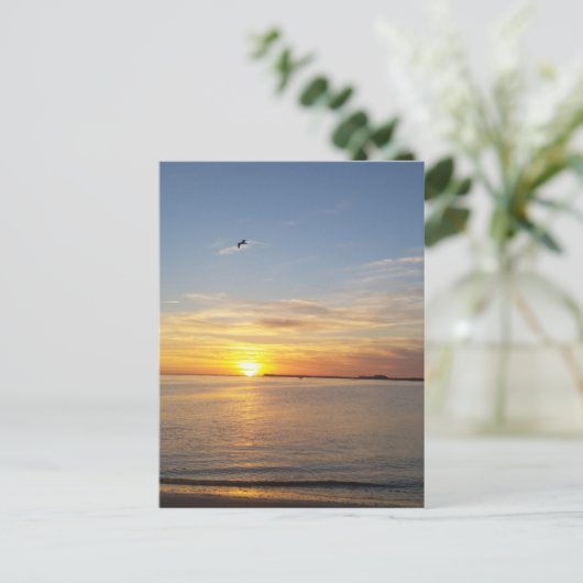 Sonnenuntergang am Erntedank. Feiertagspostkarte (Stehend Vorderseite)