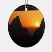 Sonnenuntergang am Fenster Keramik Ornament (Links)