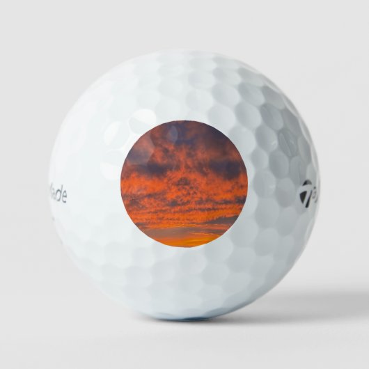 Sonnenuntergang am Feuer Golfball (Vorderseite)