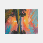 Sonnenuntergang am Fluss Fleecedecke (Vorderseite (Horizontal))
