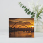 Sonnenuntergang am Fluss Tyne Postkarte (Stehend Vorderseite)