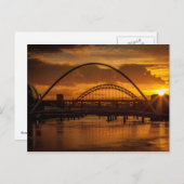 Sonnenuntergang am Fluss Tyne Postkarte (Vorne/Hinten)
