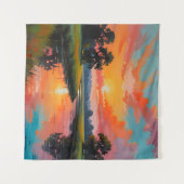 Sonnenuntergang am Fluss Wandteppich (Vorderseite (Horizontal))