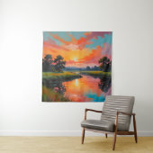 Sonnenuntergang am Fluss Wandteppich (Beispiel)
