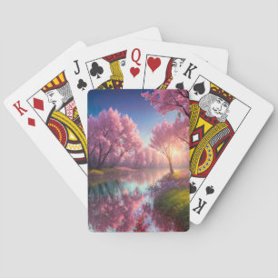 Sonnenuntergang am Friedlichen Fluss Spielkarten