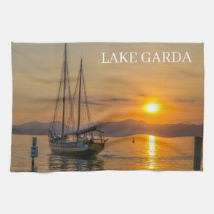 Sonnenuntergang am Gardasee Geschirrtuch
