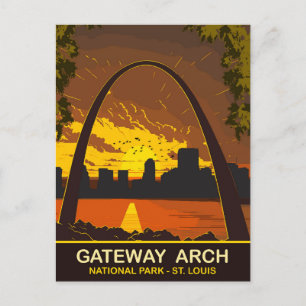 Sonnenuntergang am Gateway Arch, St Louis, Reise Postkarte