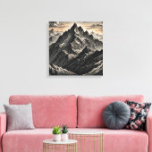 Sonnenuntergang am Gebirge Leinwanddruck (Insitu (Wohnzimmer))