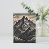 Sonnenuntergang am Gebirge Postkarte (Stehend Vorderseite)