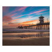 Sonnenuntergang am Huntington Beach Pier in Kalifo Fotodruck (Vorne)