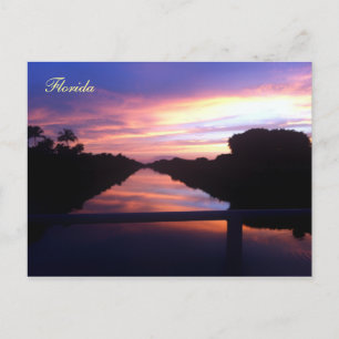Sonnenuntergang am Kanal Postkarte