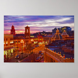 Sonnenuntergang am Kansas City Plaza Lights Poster