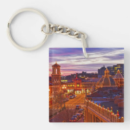 Sonnenuntergang am Kansas City Plaza Lights Unters Schlüsselanhänger