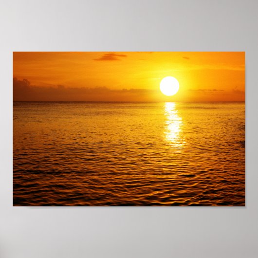 Sonnenuntergang am karibischen Strand. Poster (Vorne)